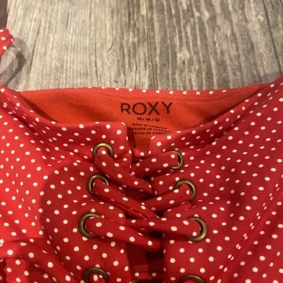Roxy Red & White Polka Dot Convertible Bikini Top Size M - Picture 3 of 4